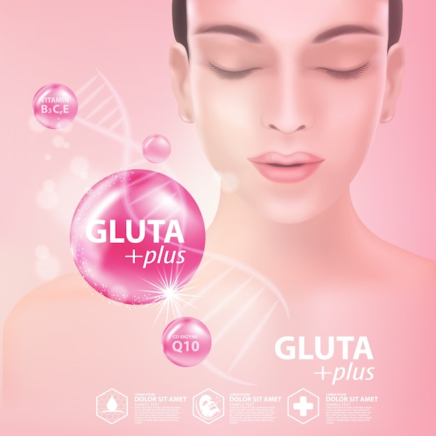 Gluta collagen serum skin care cosmetic