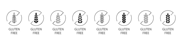 Vector gluten free icon set non gluten symbols gluten free icon colle