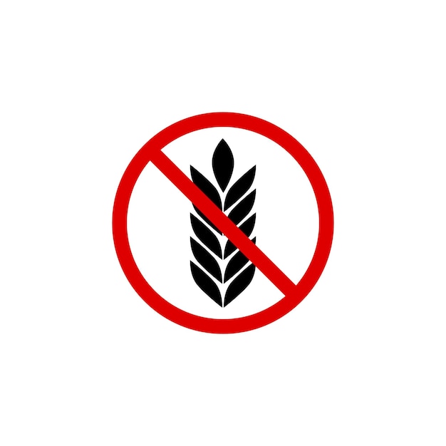 Glutenvrij graan vector pictogram symbool. Tarwe gezond voedseletiket. Gluten brood dieet teken.
