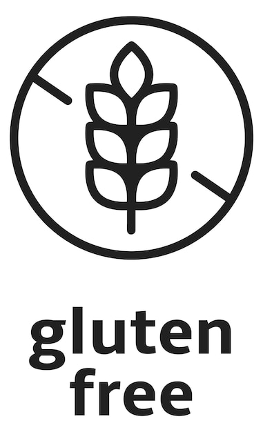 Glutenvrij pictogram Lineair label voor gezond product