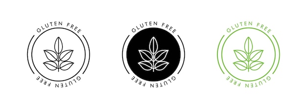 Glutenvrij pictogram vector. Glutenvrij label vector iconen set. Geen ontwerp van tarwesymbolen voor glutenvrij voedselpakket. en kan worden gebruikt voor onderwerpen als voedsel, allergie, intolerantie.