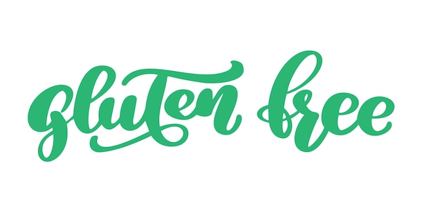 Glutenvrije tekst handgetekende letters zin geïsoleerd op witte achtergrond vector illustratie