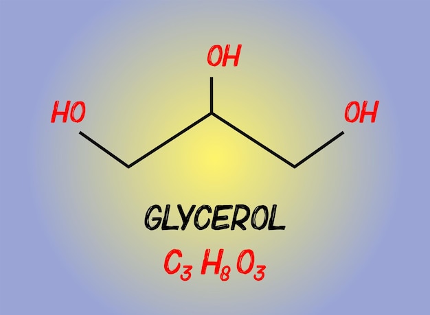 Glycerol simple polyol sugar alcohol compound Vector illustration