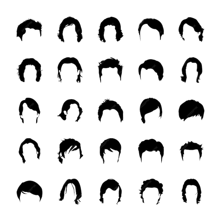  Glyph icon designs of hair