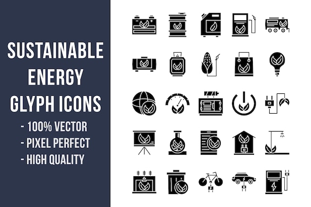 Glyph-pictogrammen voor duurzame energie