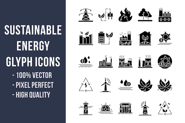 Glyph-pictogrammen voor duurzame energie