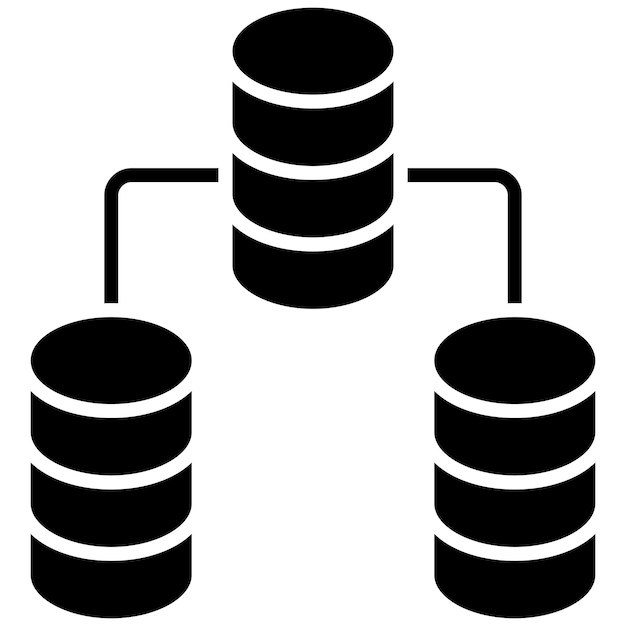 Glyph Solid Black Illustratie van de database