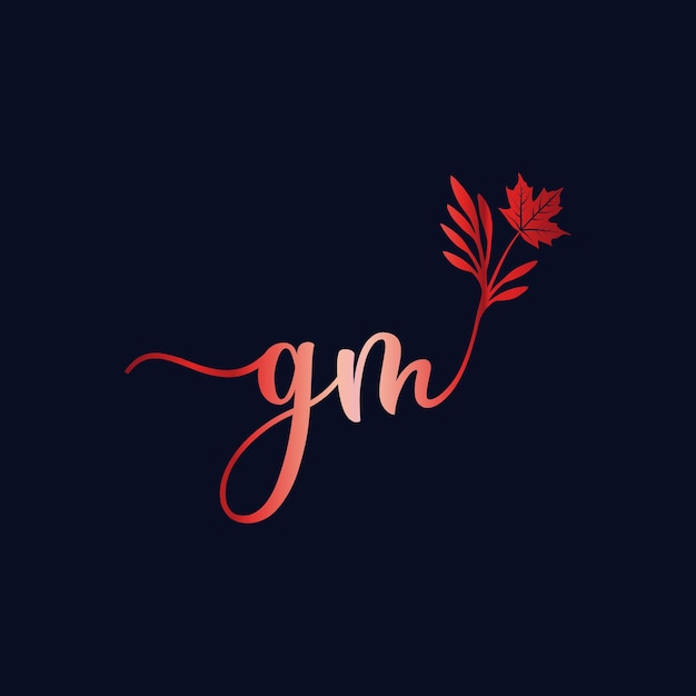 GM  initial logo Abstract Cannabis marijuana Maple leaf logo vector template