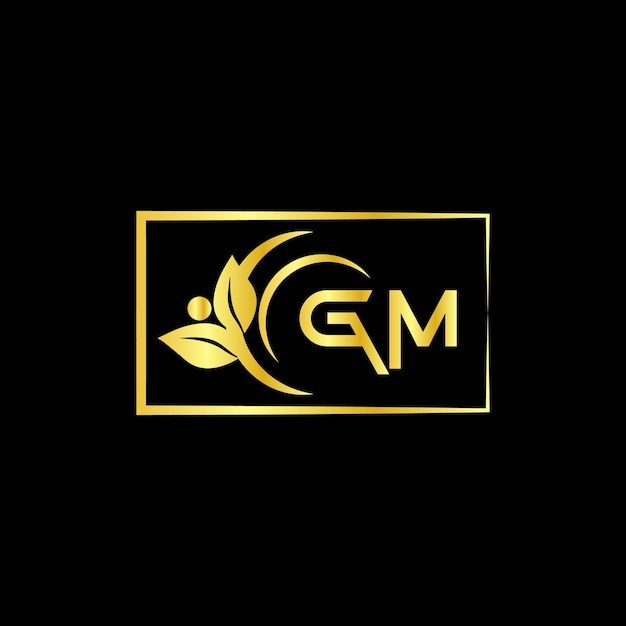 gm letter branding logo ontwerp met een bloem logo