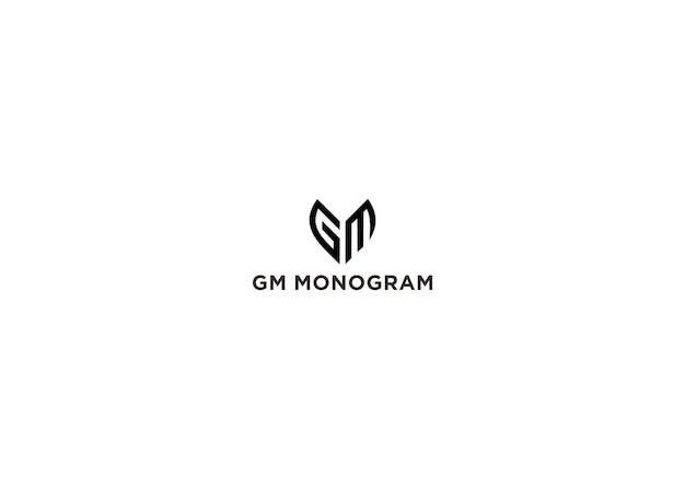 Gm monogramma logo design illustrazione vettoriale