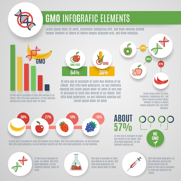 Vettore gmo infographics set