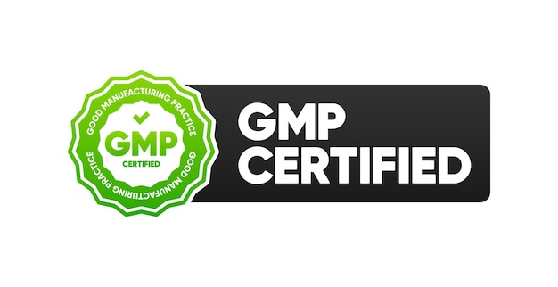 Timbro certificato gmp good manufacturing practice isolato su sfondo bianco illustrazione vettoriale