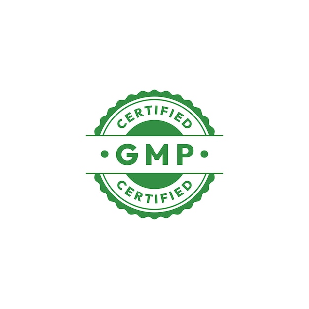 GMP-stempel of zegel. Good Manufacturing Practice Gecertificeerd pictogram of logo vector ontwerpsjabloon
