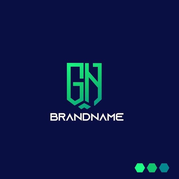 Gn logo on a blue background