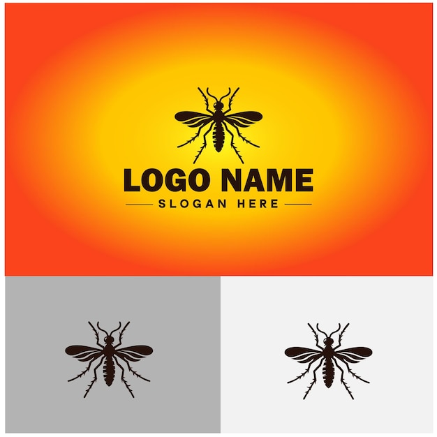 Gnat logo vector art icon graphics for business brand icon mosquito logo template