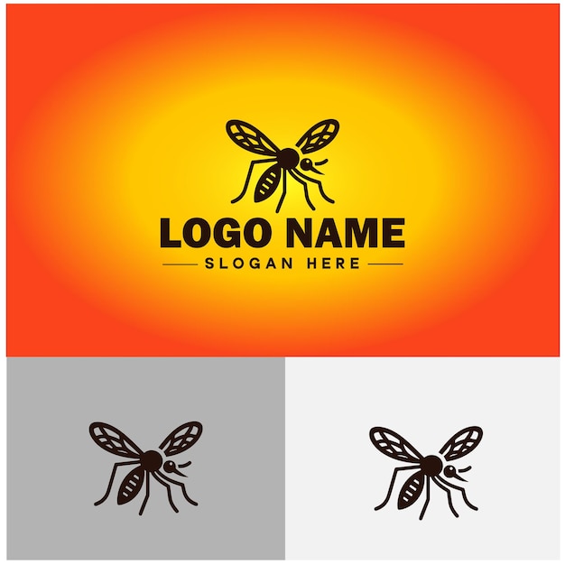 Gnat logo vector art icon graphics for business brand icon mosquito logo template