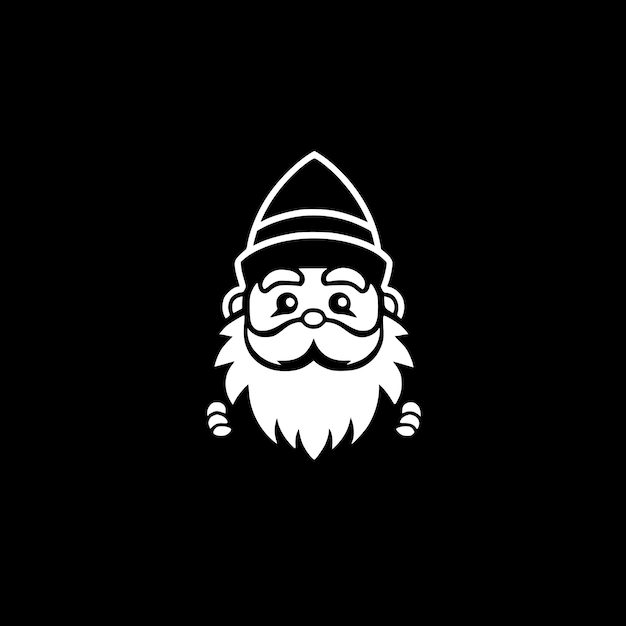 Вектор gnome black and white vector illustration