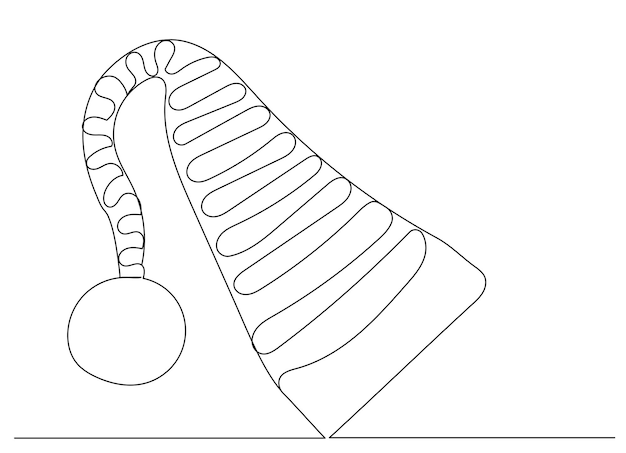 Gnome hoed omtrektekening door één doorlopende lijn