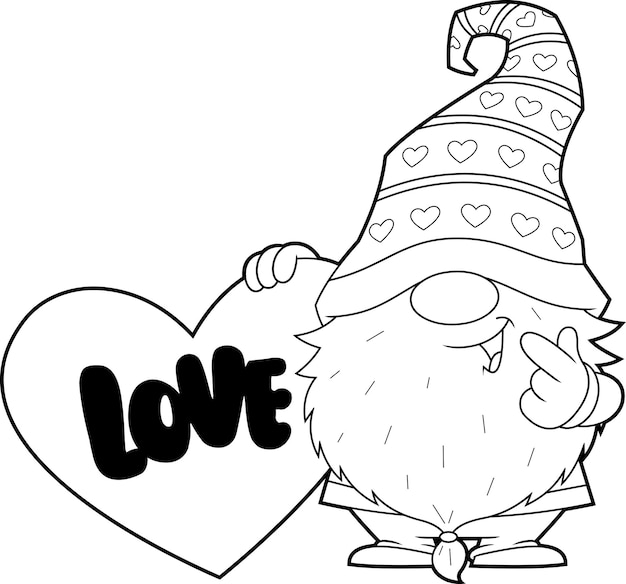 Vector gnome_love_04_bw