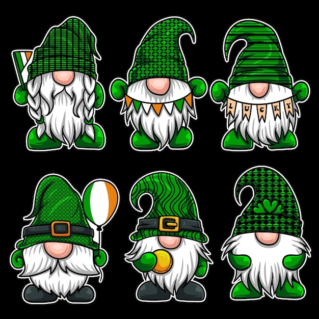 Vettore illustrazione vettoriale di gnome saint patrick's day