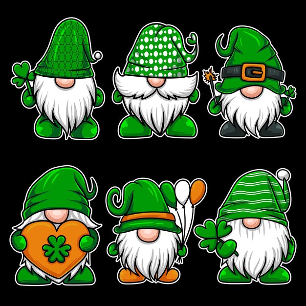 Vettore illustrazione vettoriale di gnome saint patrick's day