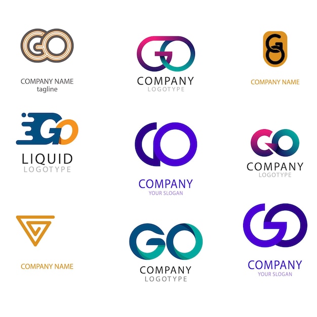 go alfabet letter Corporate business bedrijf marketing logo ontwerp elegante en badge ontwerp vector