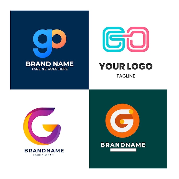 go alfabet letter Corporate business bedrijf marketing logo ontwerp elegante en badge ontwerp vector
