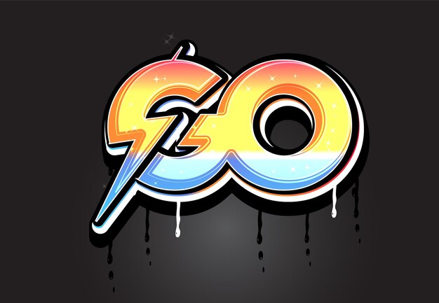 GO 螺栓雷霆字母向量