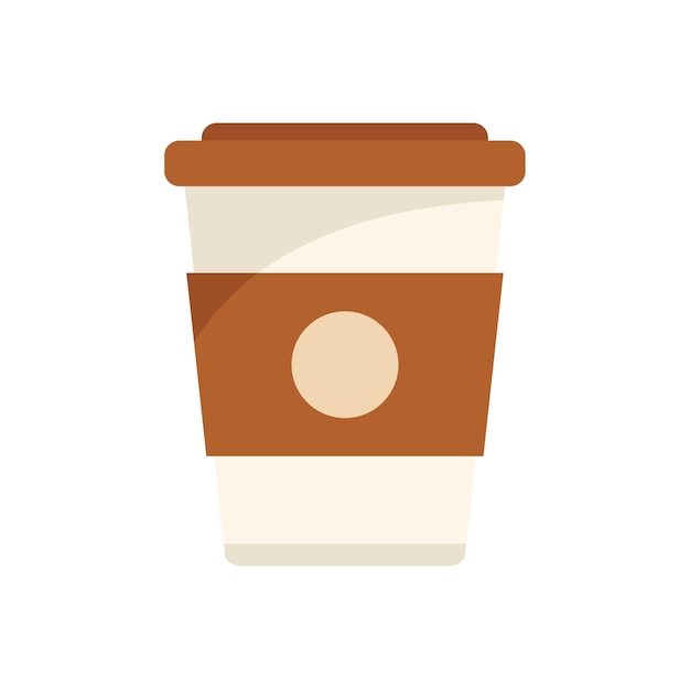 Иконка чашки кофе плоский вектор Офисная служба Работа онлайн изолирована