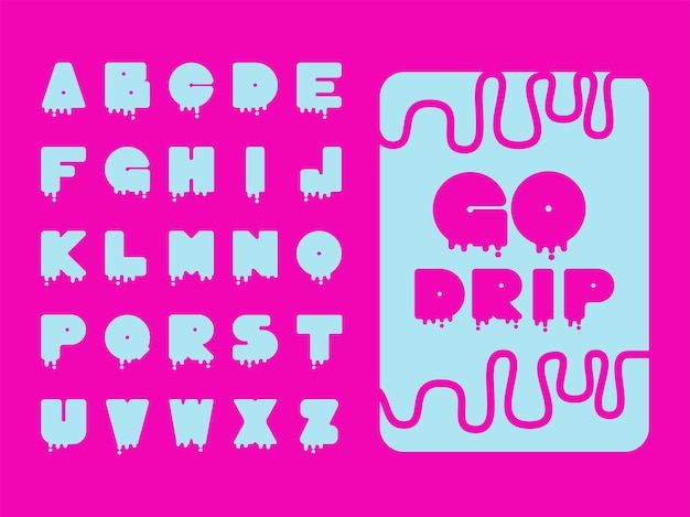 Go drip lettertypestijl illustratie