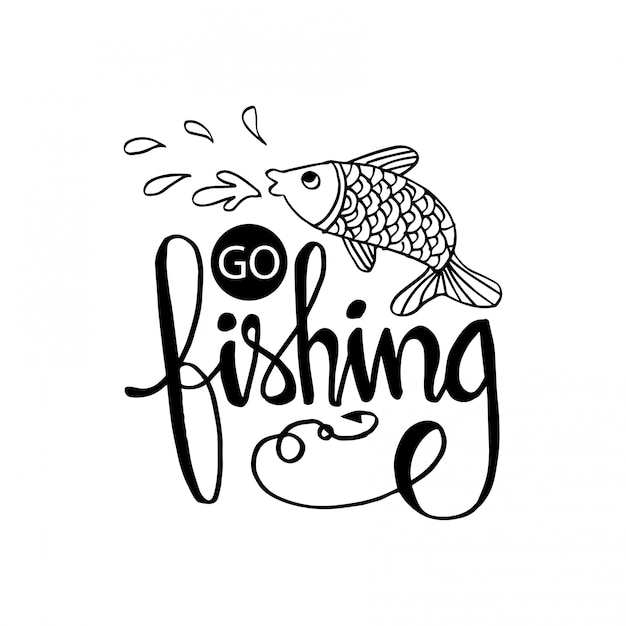 Vai a pesca a mano lettering