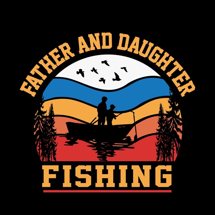 Go fishing tshirt design with editable text