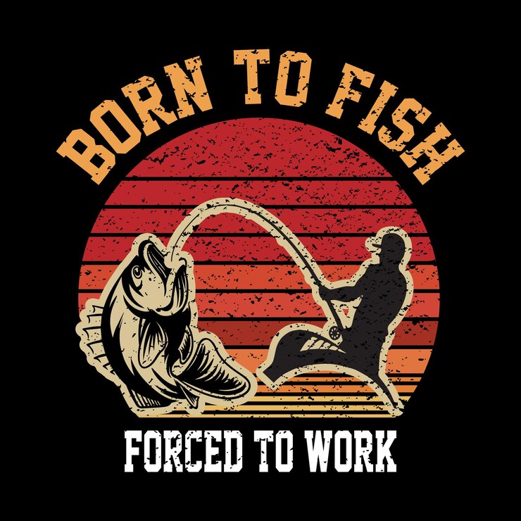 Go fishing tshirt design with editable text