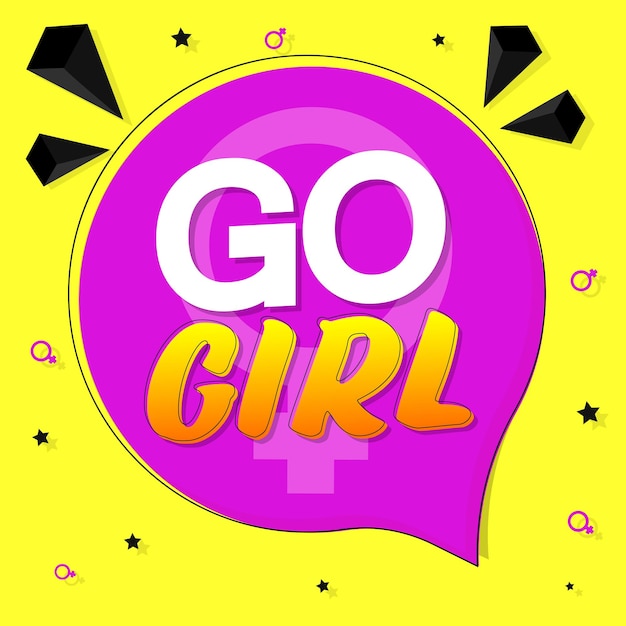 Go Girl banner design template vector illustration