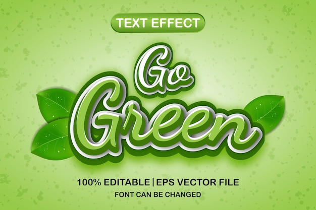 Go green 3d editable text effect