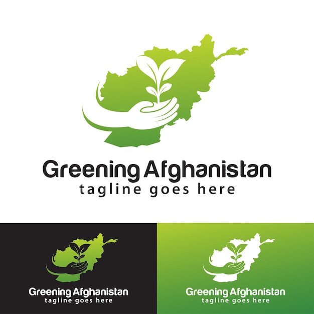 Go Green Afghanistan logo design template