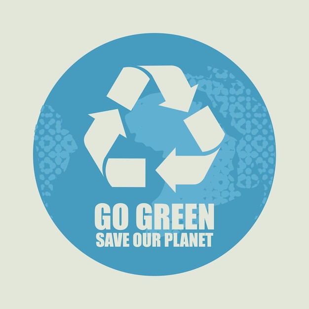 Vettore go green concetto di riciclaggio eco banner