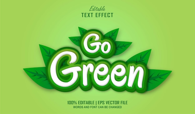 Редактируемый текстовый эффект Go Green