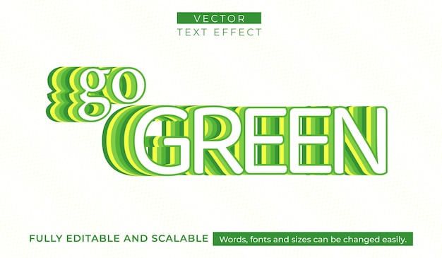 GO Green editable text effect.