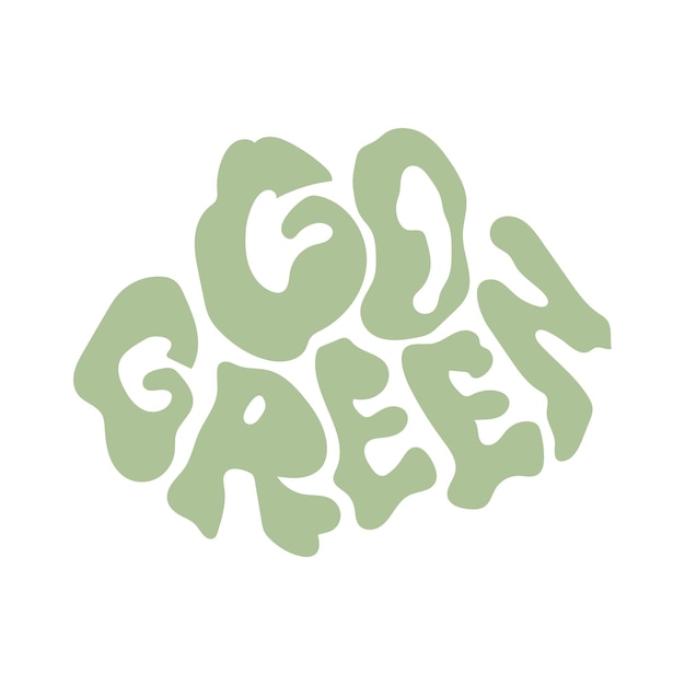 Vector go green hand drawn lettering