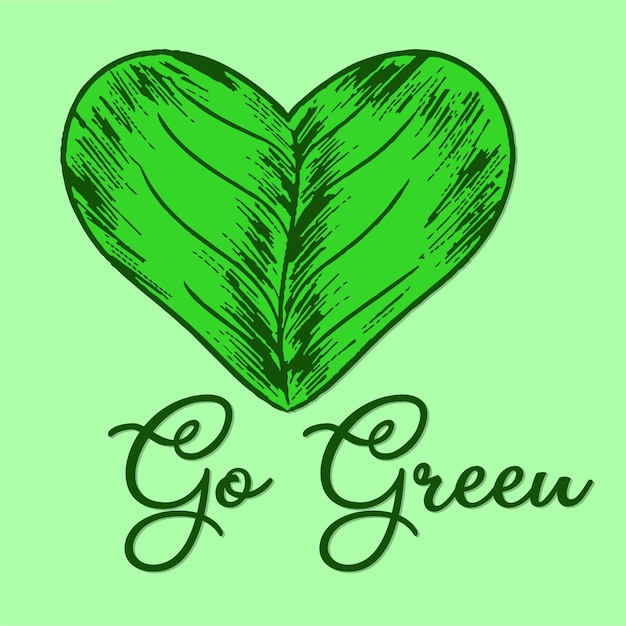 Go green illustration eps vector editable