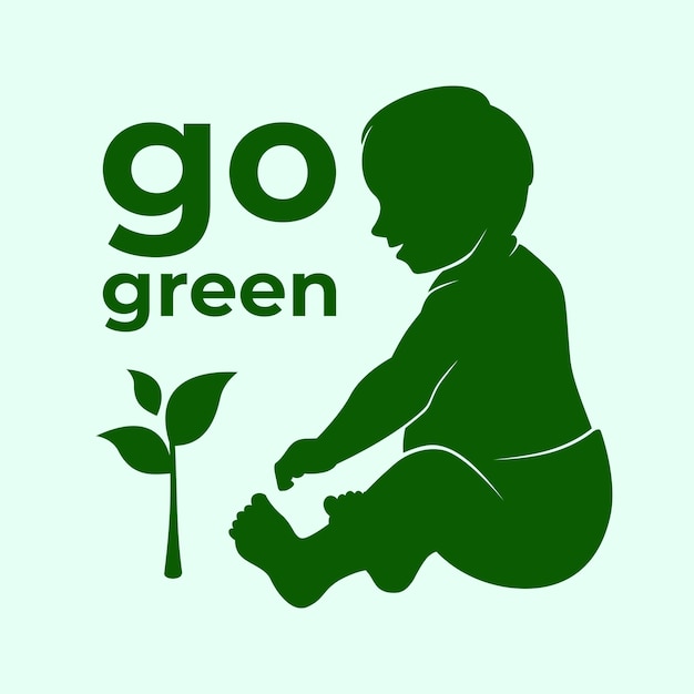 Go Green Save the world illustration