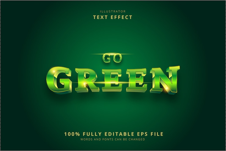 वेक्टर go green text effect