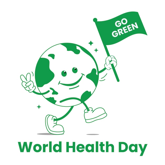 Vector go green world health day