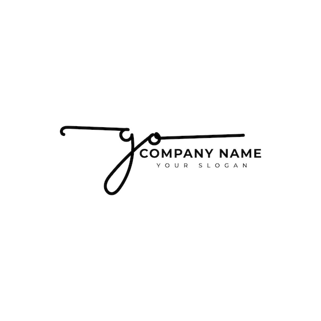 Go Initial signature logo vector design