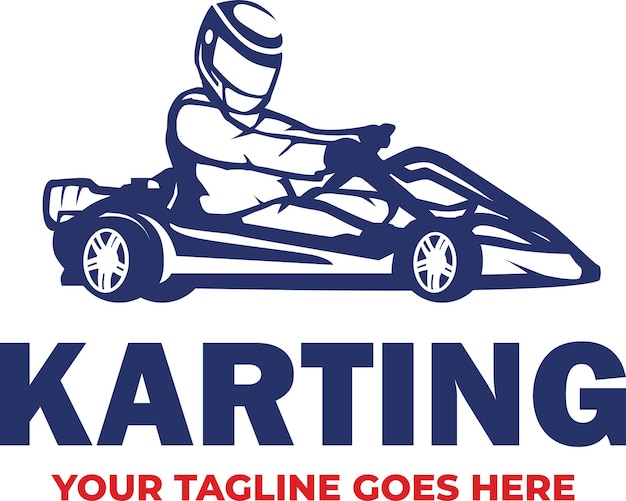 Go kart logo template Karting logo vector illustration