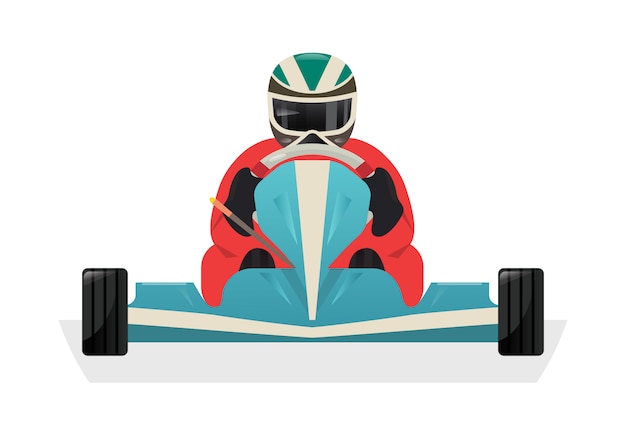 Go kart racer изолированных значок