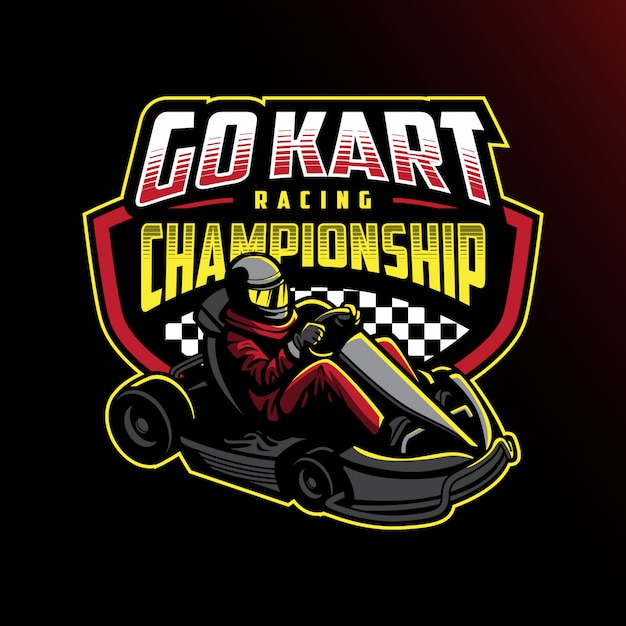 Go kart racing badge design del campionato