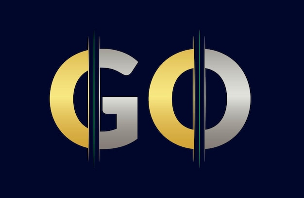 Go letter kleurrijk logo in de cirkel vector logo illustratie