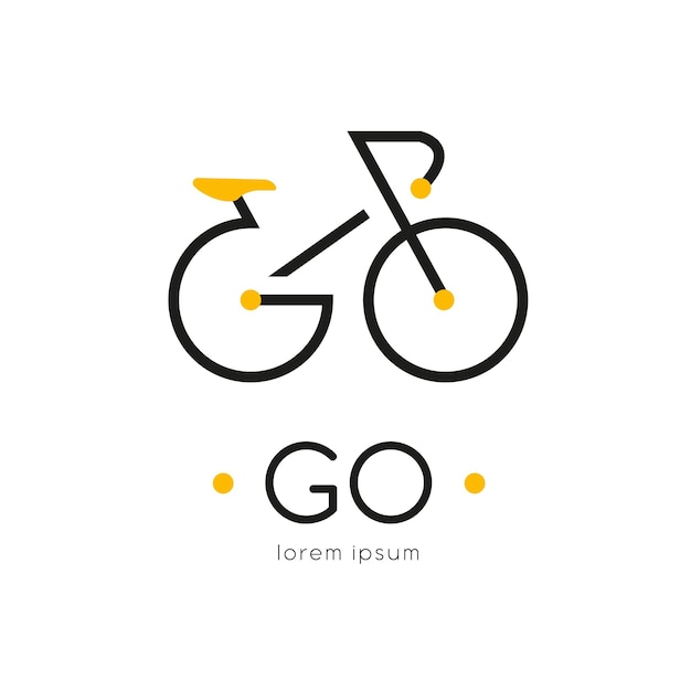 Vector go logo design with bike